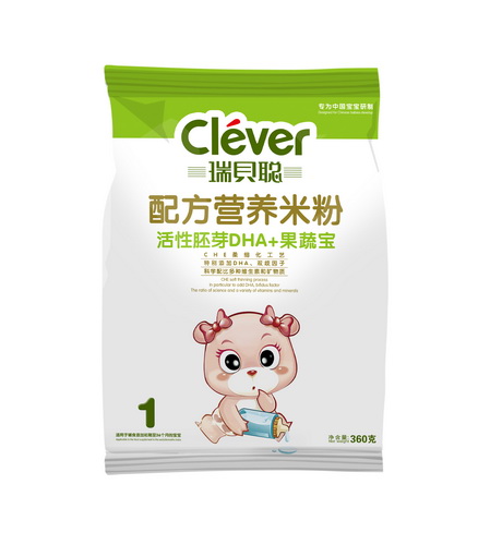 瑞貝聰活性胚芽DHA+果蔬寶營(yíng)養(yǎng)米粉1段袋裝