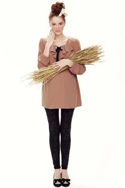 38周肉粉色中款雪紡連衣裙