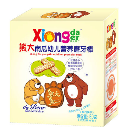 熊大熊二牌熊大南瓜幼兒營養(yǎng)磨牙棒