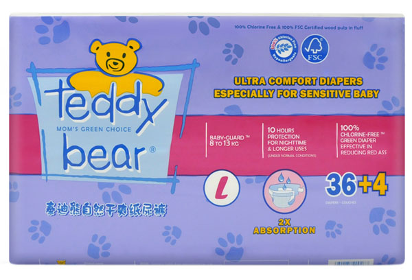 泰迪熊自然干爽升級版yinge紙尿褲小包裝L碼