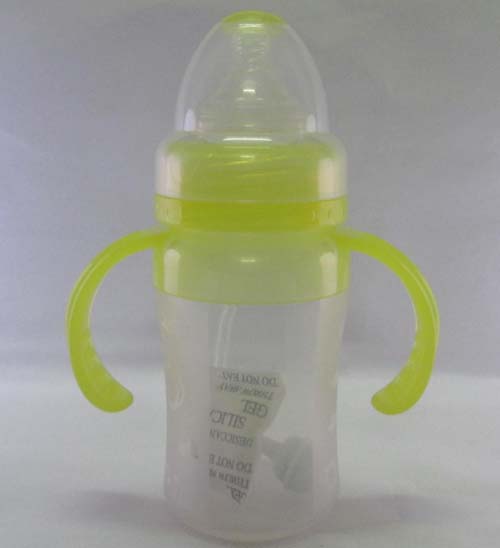 yinge寶150ML腰形寬口徑液體硅膠奶瓶