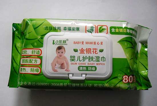 住邦嬰兒金銀花護(hù)膚濕巾80片