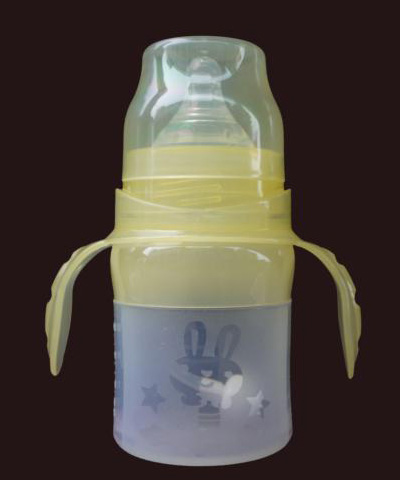 貝樂寬口帶柄硅膠奶瓶120ml