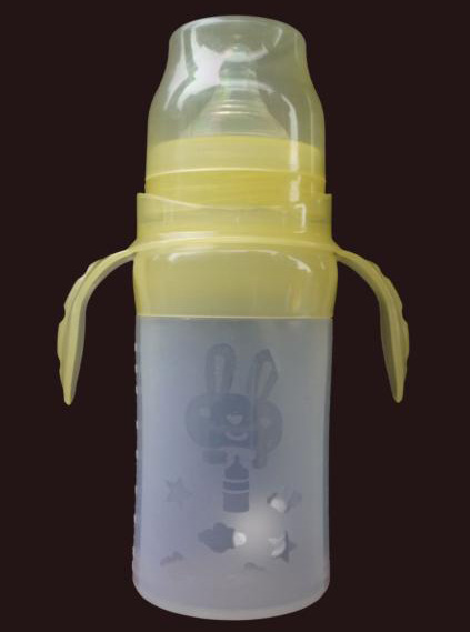 貝樂(lè)寬口帶柄硅膠奶瓶230ml