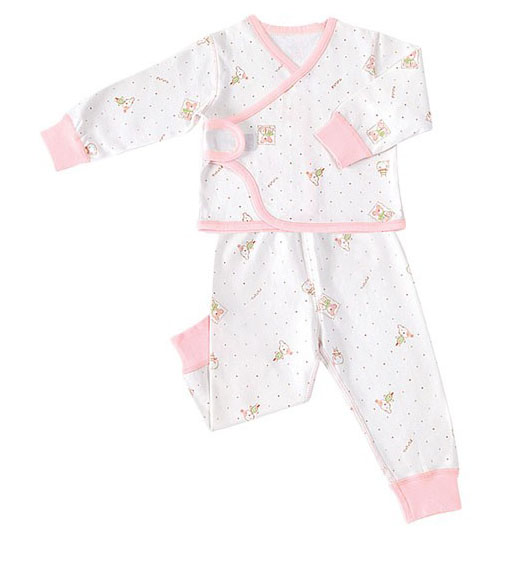 摩可拿純棉粉色卡通圖案內(nèi)衣套裝