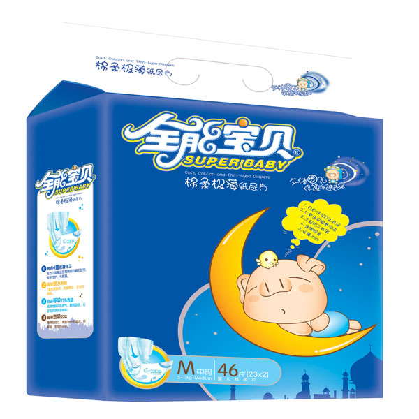 全能寶貝大包棉柔極薄紙尿片M碼46片