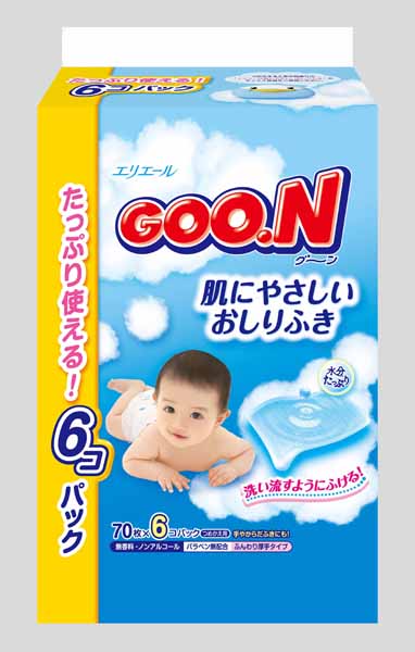 大王大王柔滑波浪型yinge濕巾70-6P