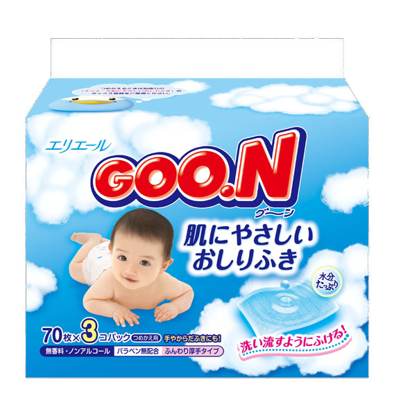 大王柔滑波浪型yinge濕巾70-3P