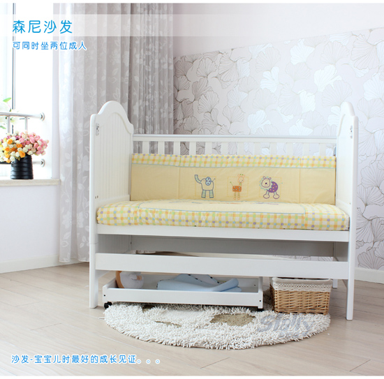 森尼嬰兒床白色