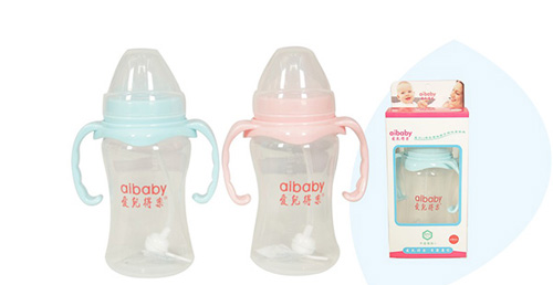 愛兒得樂250ml寬口PP帶柄自動(dòng)奶瓶