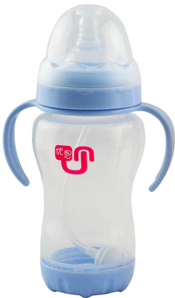 優(yōu)恩藍(lán)色寬口防脹氣PP奶瓶270ml