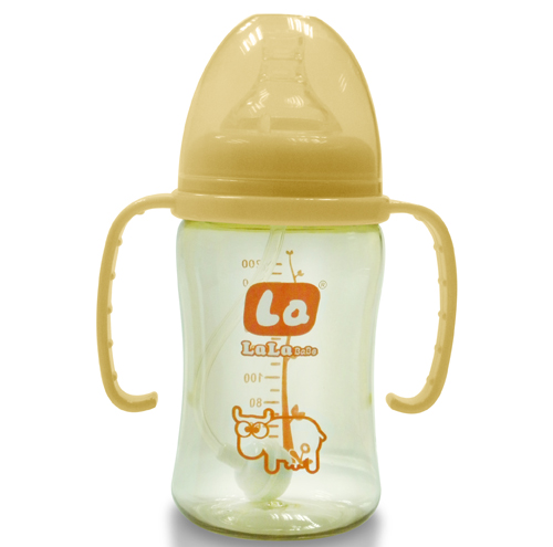 樂樂寶貝帶炳吸管嬰幼兒奶瓶