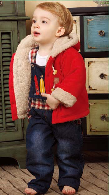 諾比帶帽棉衣紅色