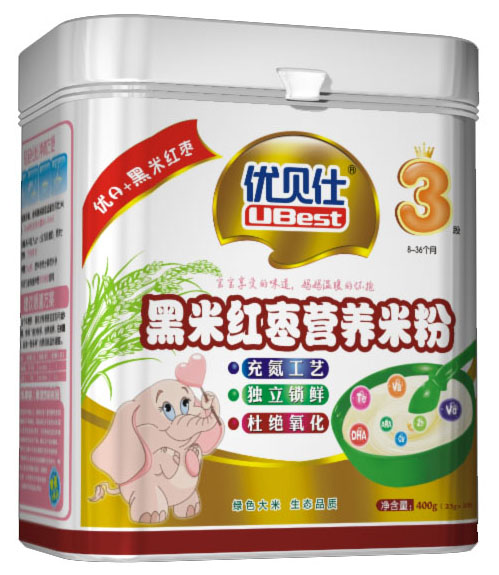 優(yōu)貝仕黑米紅棗營養(yǎng)米粉3段