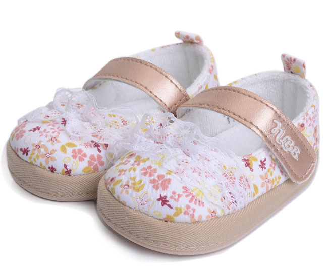 娜拉寶溫馨花邊嬰兒鞋NA1088杏色