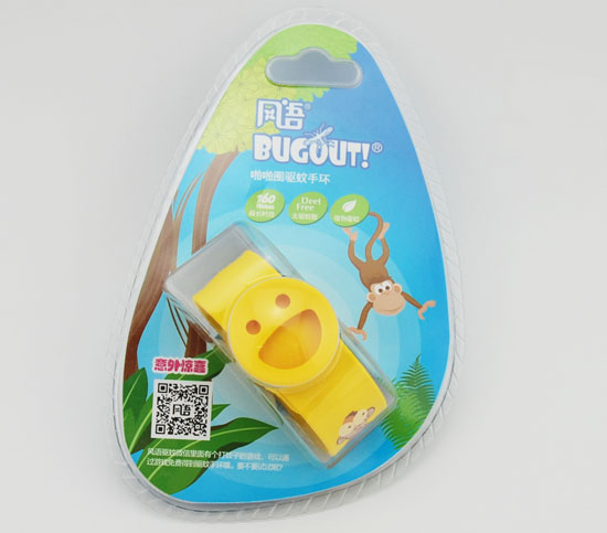 笑臉啪啪圈驅蚊手環(huán)黃色