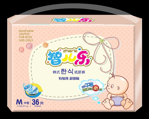 智兒樂韓式特級薄超強(qiáng)吸紙尿褲M碼