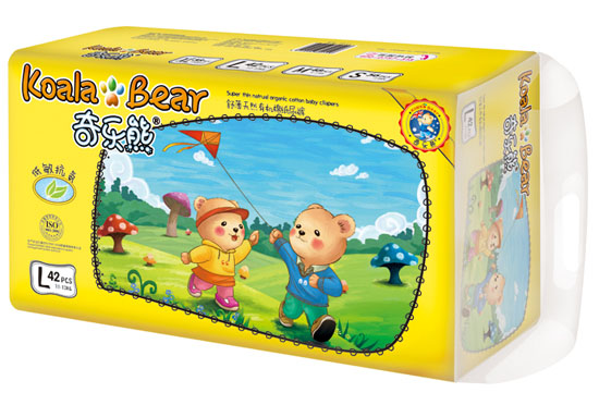 奇樂熊舒薄有機(jī)棉尿褲L碼42片