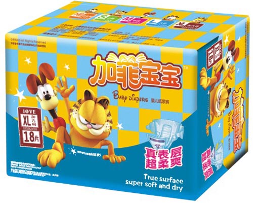 加菲寶寶超炫吸絲薄嬰兒紙尿褲XL碼18片