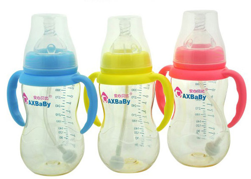 安心貝比雙柄寬口自動吸管葫蘆奶瓶130ml