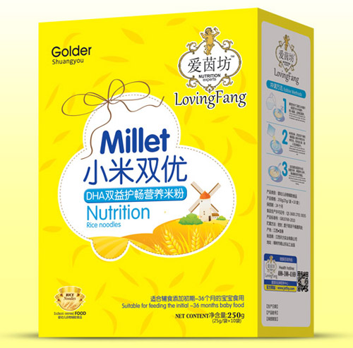 愛茵坊DHA雙益護(hù)暢小米雙優(yōu)米粉盒裝