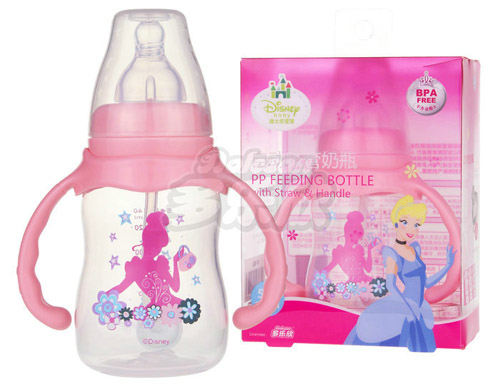 迪士尼寶寶標(biāo)口徑手柄自動(dòng)吸管奶瓶(小號(hào))140ml