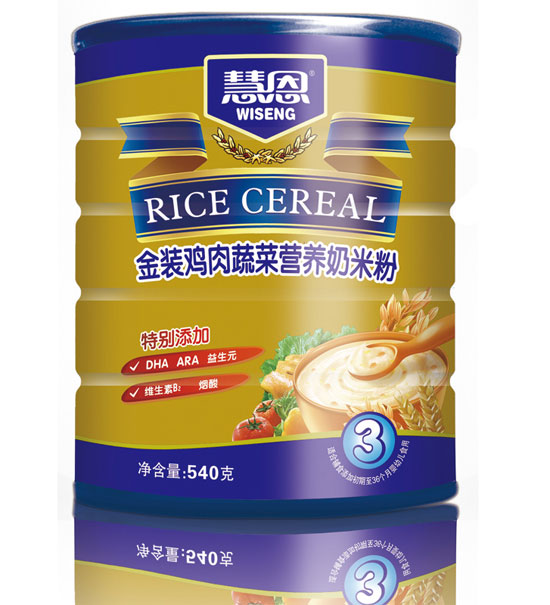 慧恩540克金裝雞肉蔬菜營養(yǎng)奶米粉