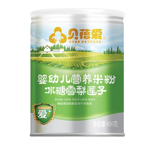 貝蓓愛嬰幼兒冰糖雪梨蓮子營養(yǎng)米粉