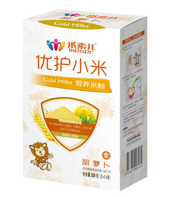 米素兒胡蘿卜優(yōu)護小米營養(yǎng)米粉盒裝