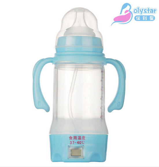 保利星240ml寬口感溫防爆玻璃奶瓶