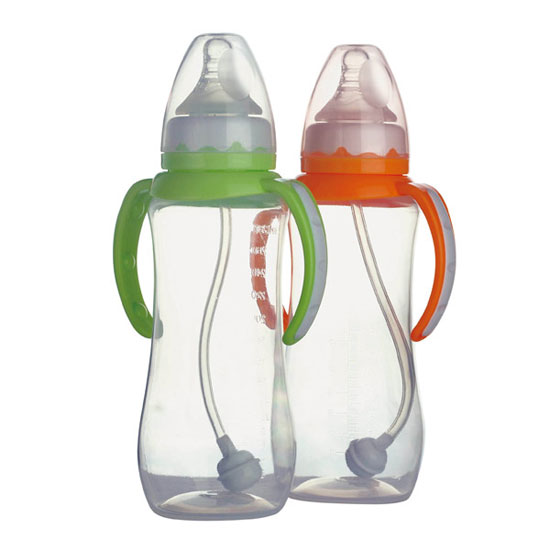 功夫寶貝PP標口青瓜帶柄自動大奶瓶