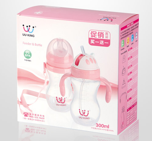 UU·KINGPP奶瓶300ml+PP水壺300ml紅色套裝包裝盒