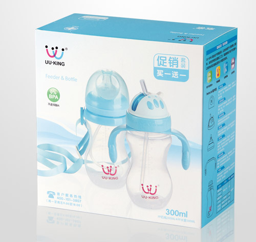 UU·KINGPP奶瓶300ml+PP水壺300ml藍(lán)色套裝包裝盒