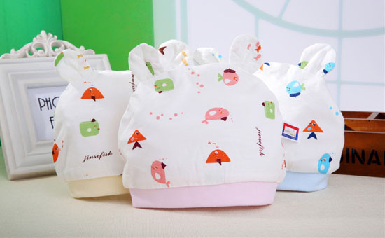 金色小魚單面蘆薈纖維雙耳帽