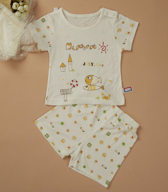 金色小魚麻塞爾纖維單面小魚短袖肩開(kāi)套