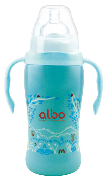 愛樂(lè)寶260ml不銹鋼真空保溫奶瓶藍(lán)色