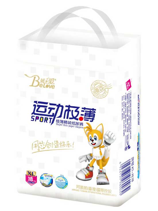 貝+愛運動絲薄紙尿褲xL-18片