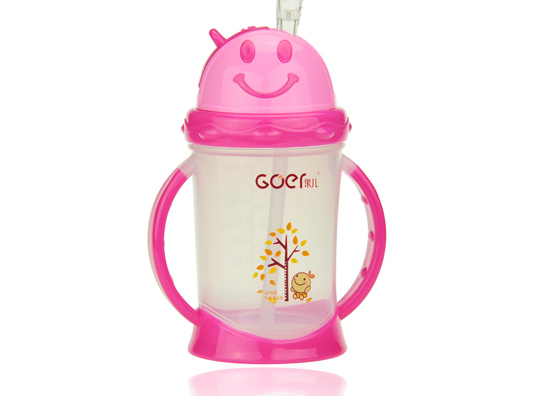 果兒雙色手柄吸管杯粉色