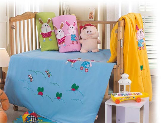 嬰兒坊嬰幼兒床品多件套藍(lán)色