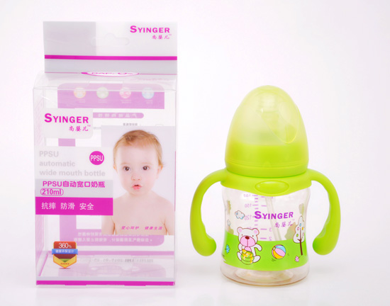 尚yingePPSU自動寬口奶瓶210ML綠色