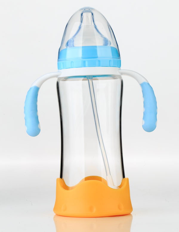 諾親玻璃奶瓶 藍(lán)色防摔