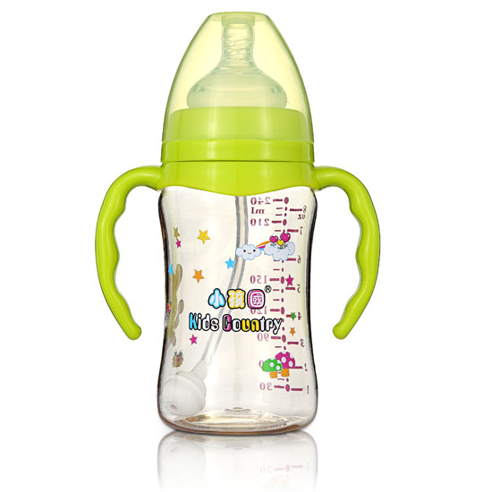 小孩國(guó)寬口直身自動(dòng)PPSU安全奶瓶240ML青色