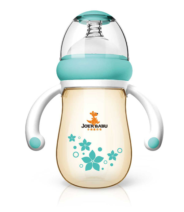 小袋鼠巴布梨形PPSU自動寬口奶瓶240ml綠色