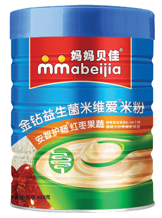 媽媽貝佳紅棗果蔬428克益生菌米粉聽裝