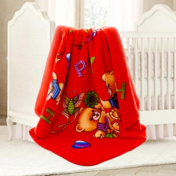 亞奧超柔云毯歡樂(lè)熊大紅色