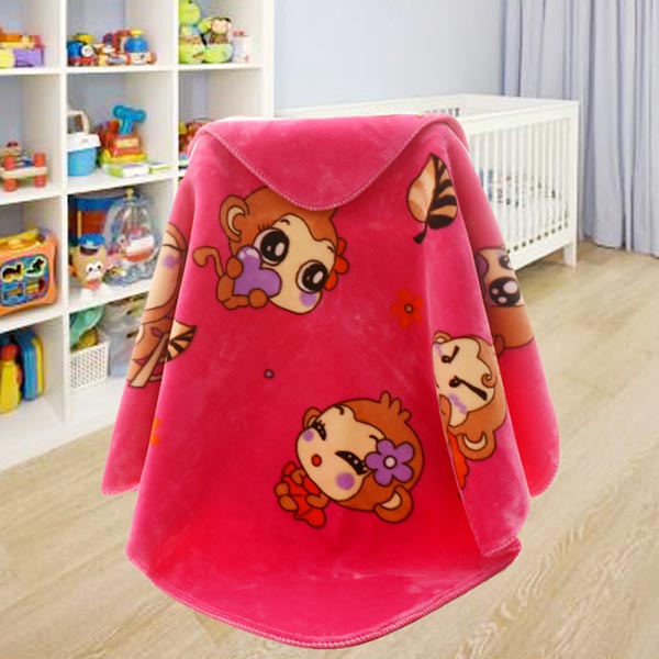 亞奧超柔云毯悠嘻猴紅色