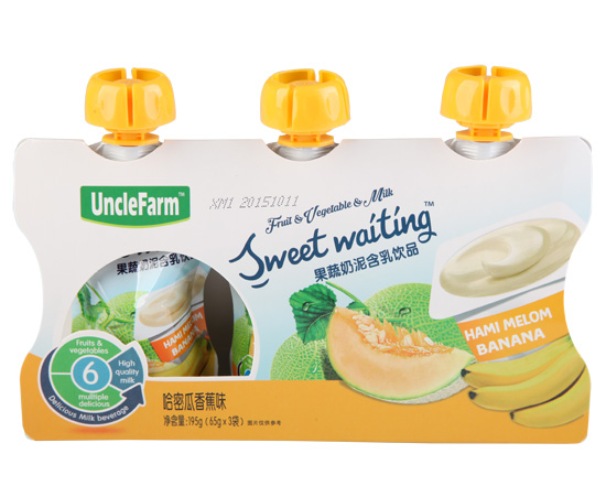 農(nóng)場(chǎng)大叔哈密瓜香蕉味果泥盒裝