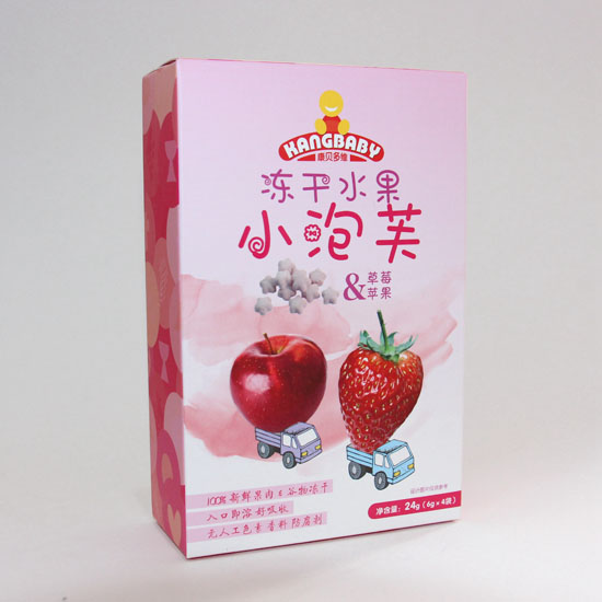 康貝多維蘋(píng)果草莓味凍干小泡芙