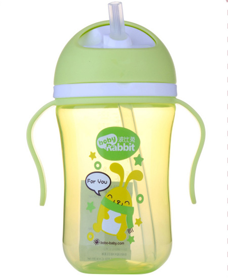 波比兔300ML旋轉(zhuǎn)手把吸管水杯