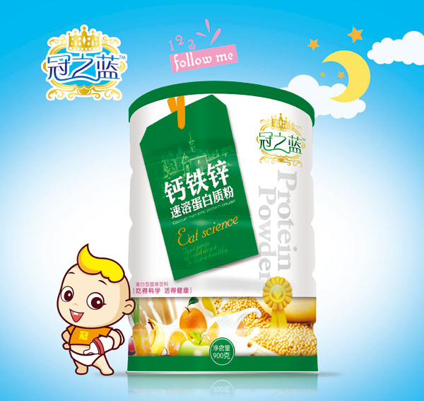 冠之藍蛋白質粉(鈣鐵鋅)